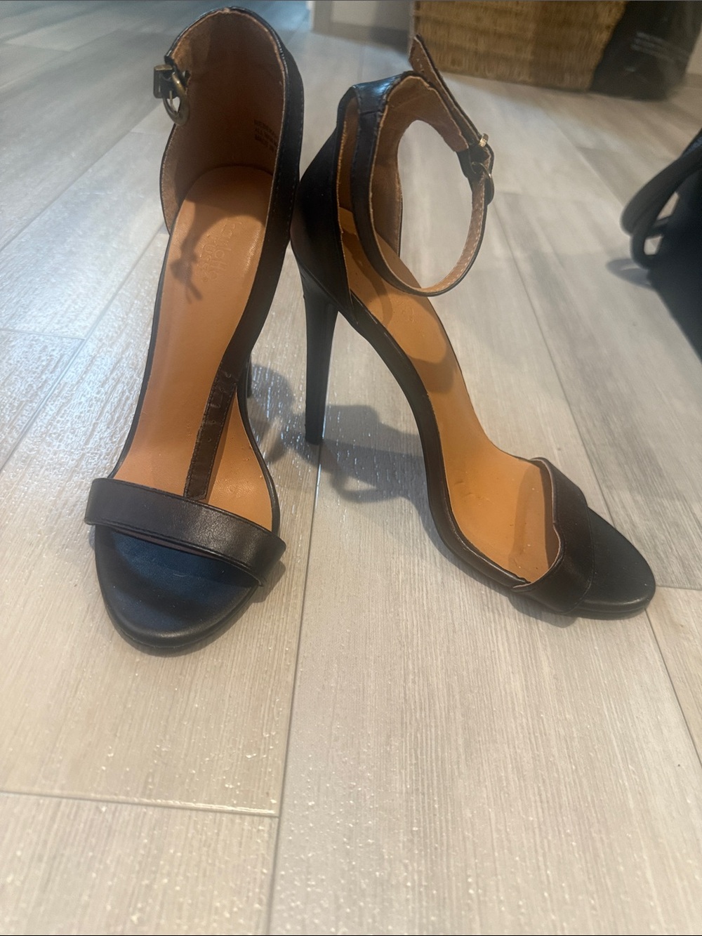 Classic Black Ankle-Strap High Heel Sandals